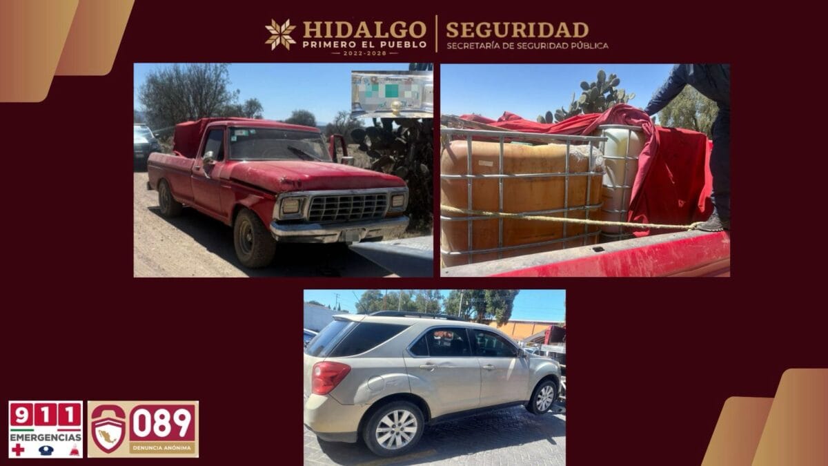 Persecución en Zempoala termina con la detención de presuntos huachicoleros mexiquenses