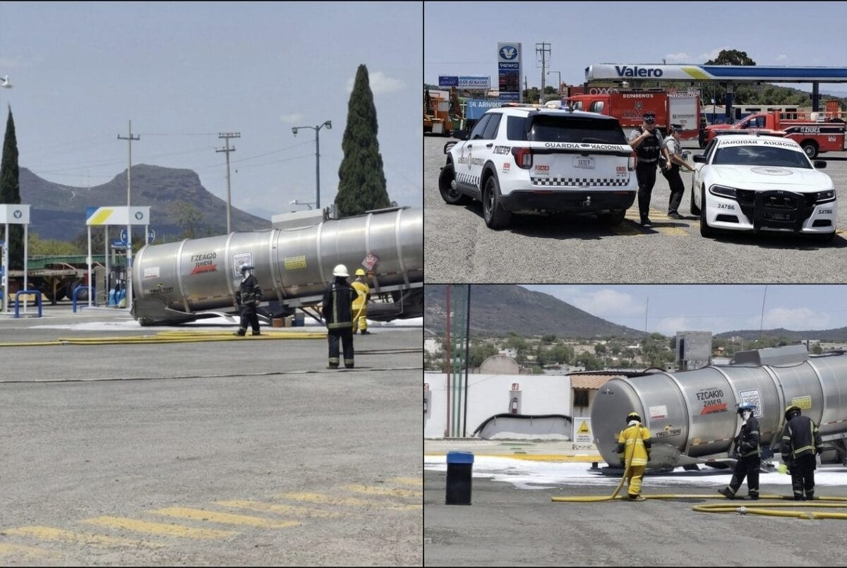 Fuga de combustible moviliza a cuerpos de emergencia en gasolinera sobre la Pachuca-Actopan