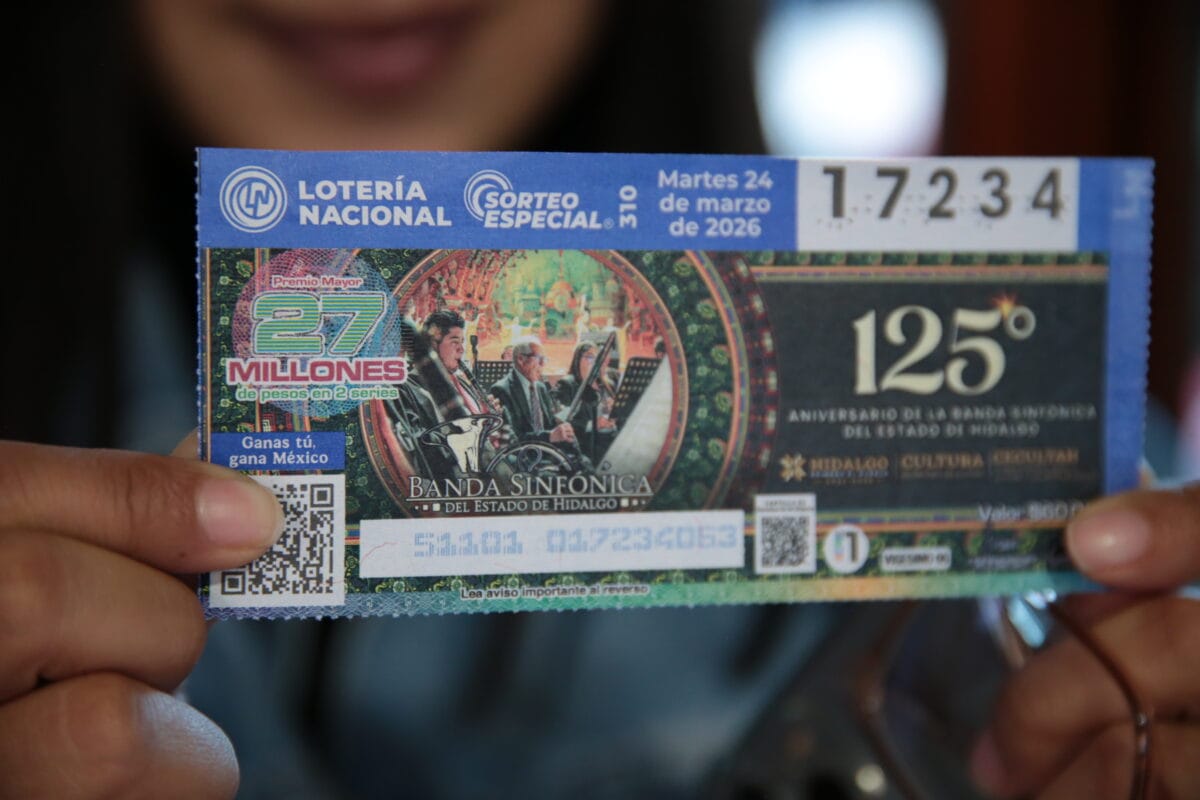 La Banda Sinfónica de Hidalgo llega a los billetes de la Lotería Nacional por su 125 aniversario