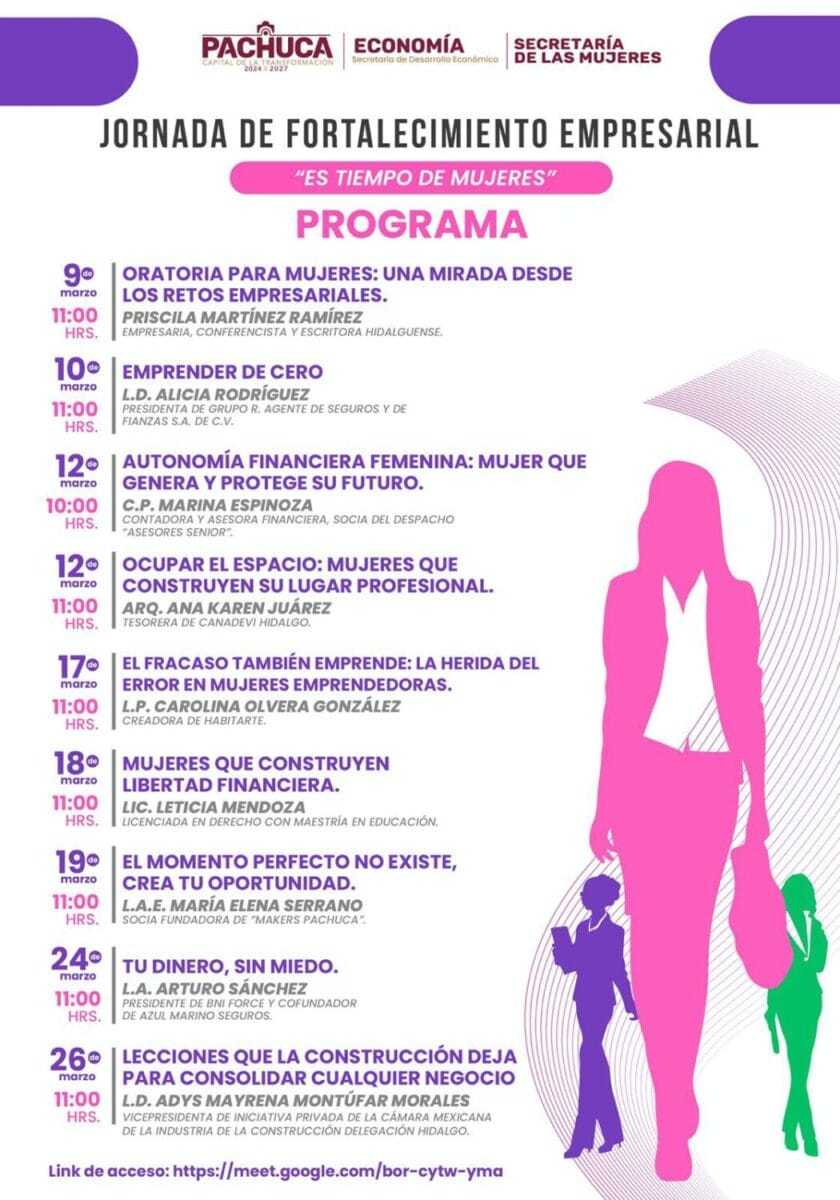 "Es Tiempo de Mujeres": Pachuca impulsa la autonomía financiera femenina con jornadas virtuales