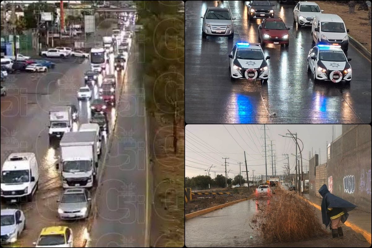 Aguacero y caos vial: lluvias intensas afectan al sur de la zona metropolitana de Pachuca