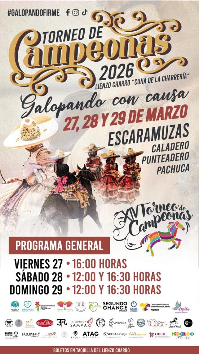 Ya viene el Torneo de Campeonas 2026 en Pachuca, que rinde homenaje a la mujer a caballo