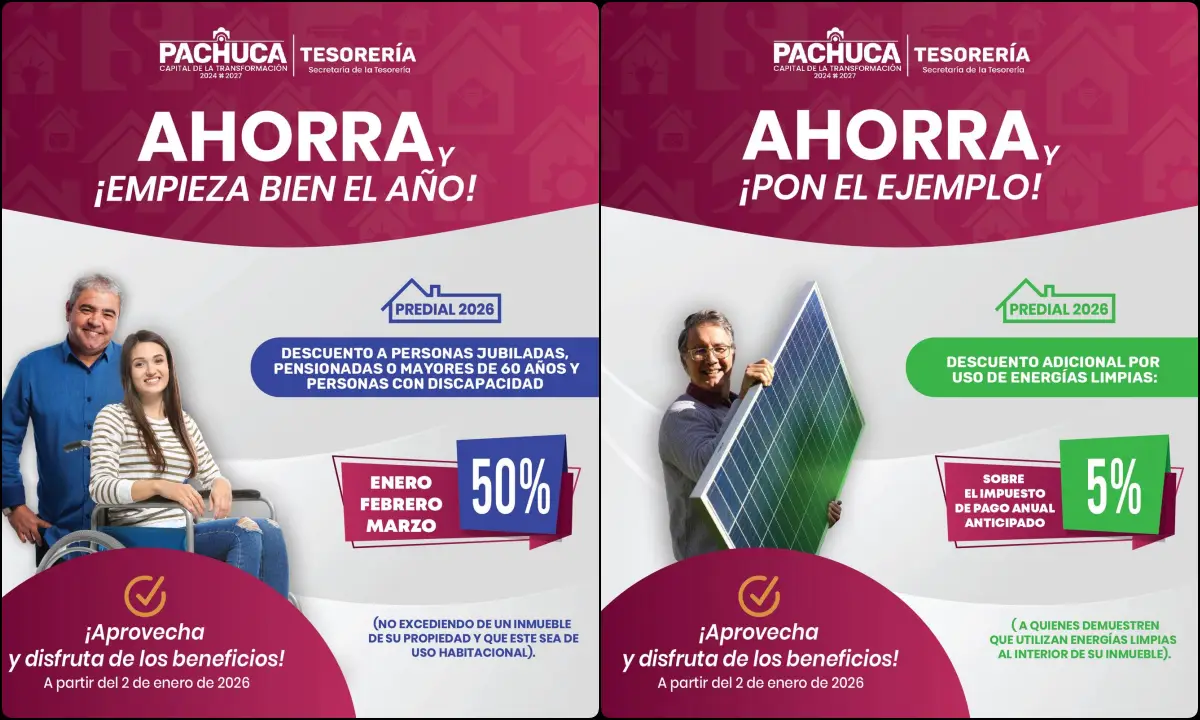 Marzo, última oportunidad para aprovechar descuentos en el predial 2026 en Pachuca
