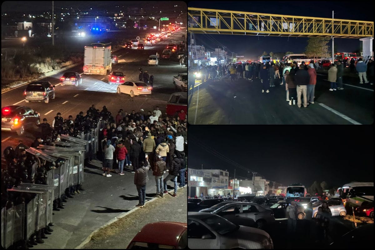 Un policía herido y ambulancias atrapadas: el saldo del bloqueo que colapsó la carretera Pachuca-Actopan