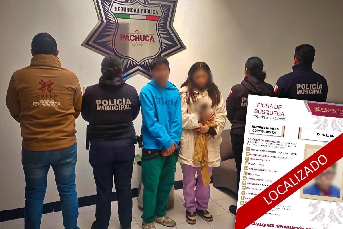 Localizan sano y salvo a menor reportado como desaparecido en Pachuca