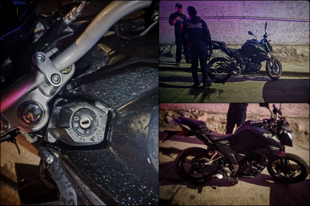 Policía recupera motocicleta robada en operativo relámpago en Pachuca