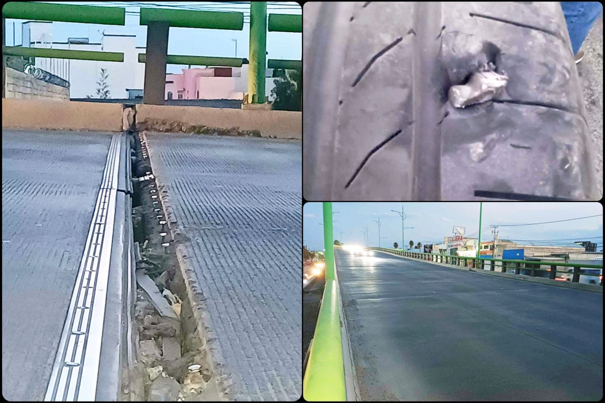 Peligro en la Supervía Colosio: reportan que junta metálica poncha llantas en puente de El Palmar