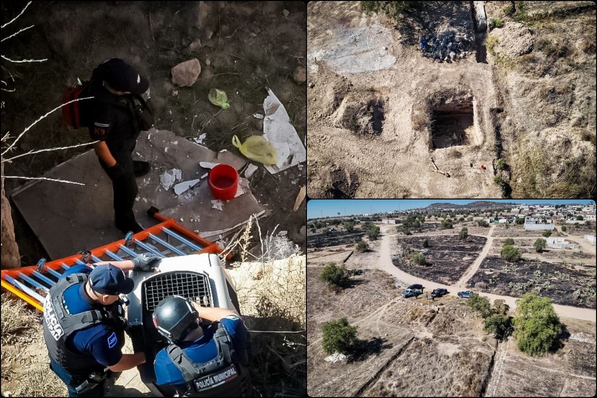 Drones y policías rescatan a un perro atrapado en una cisterna de Pachuca