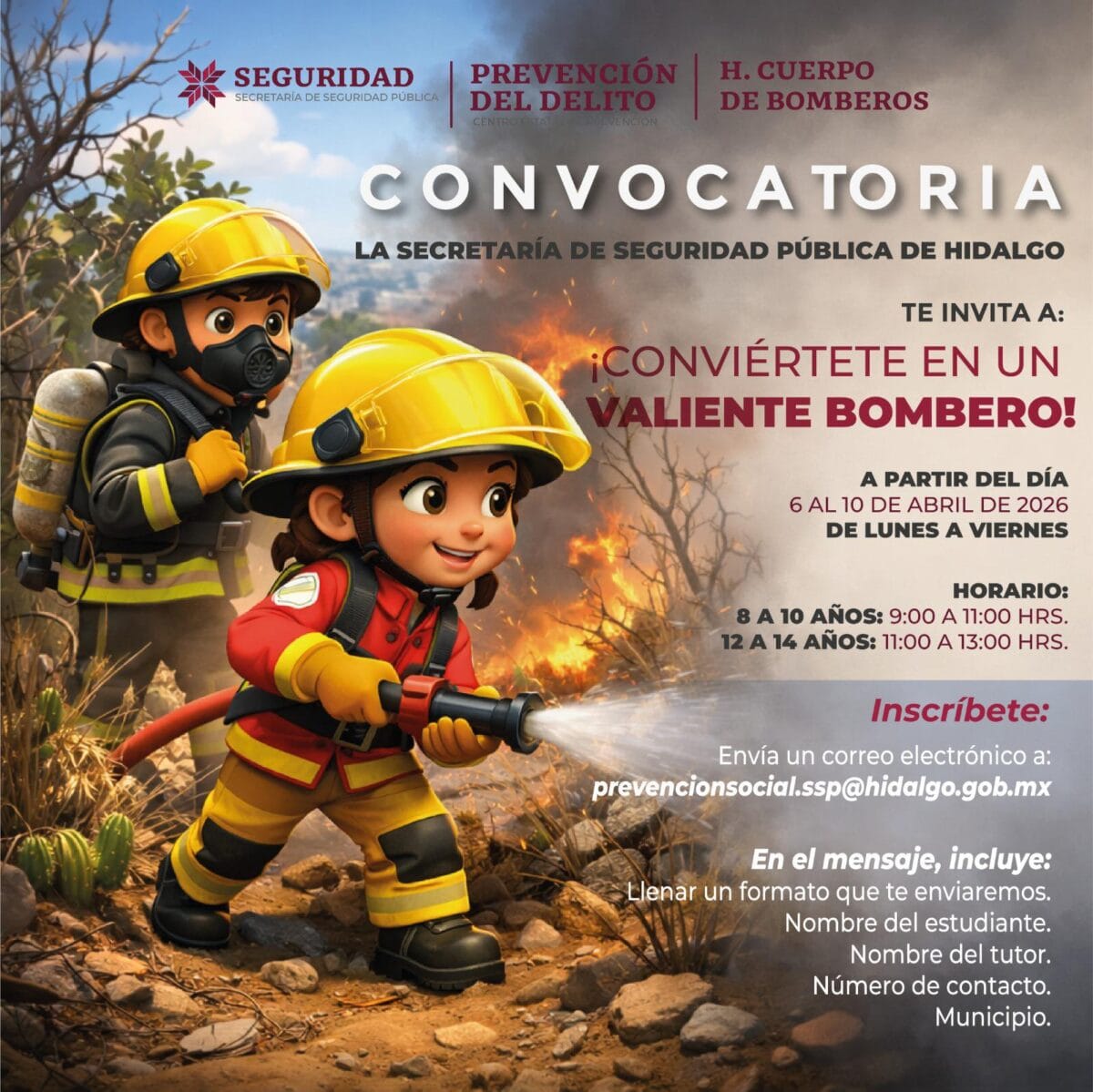 ¡Conviértete en un valiente bombero! La SSPH abren convocatoria para que niñas y niños vivan la experiencia