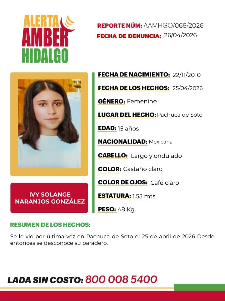 Piden ayuda para encontrar a Ivy Solange, quinceañera desaparecida en Pachuca