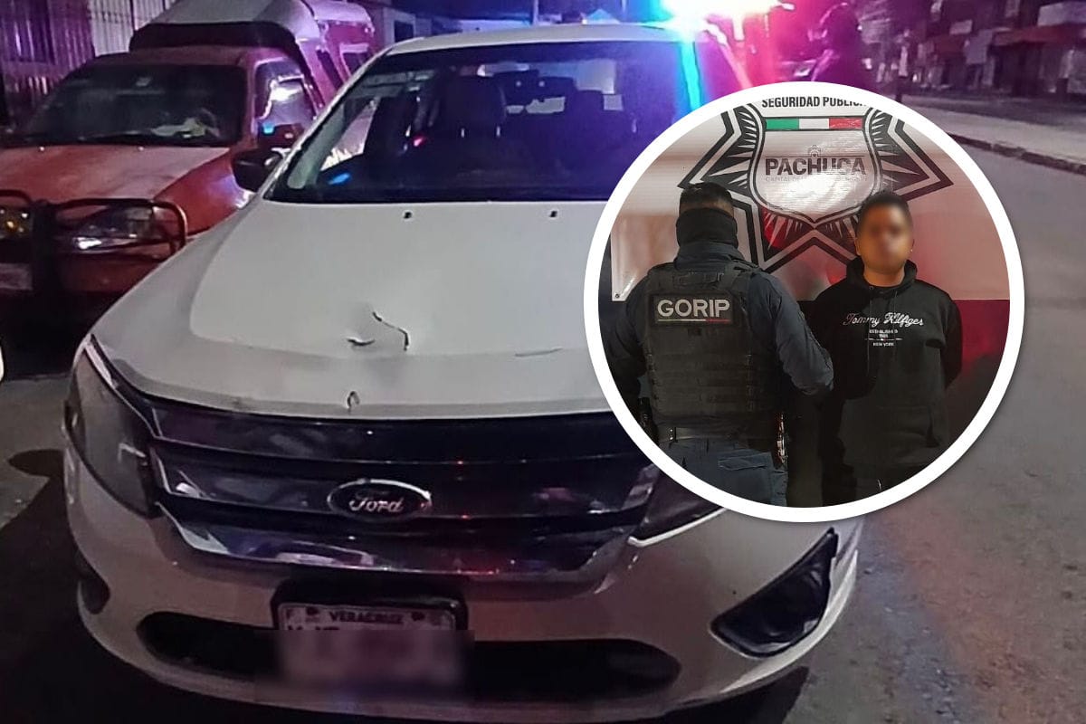 Atrapan a conductor en auto robado tras pasarse un alto en El Palmar