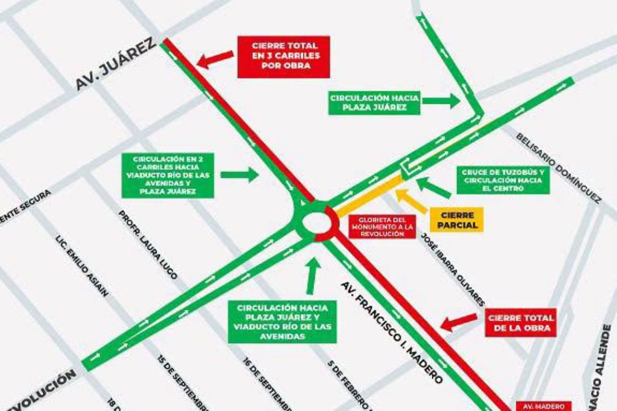 Aviso vial: inician cierres por obras de concreto hidráulico en avenida Madero a partir de este lunes