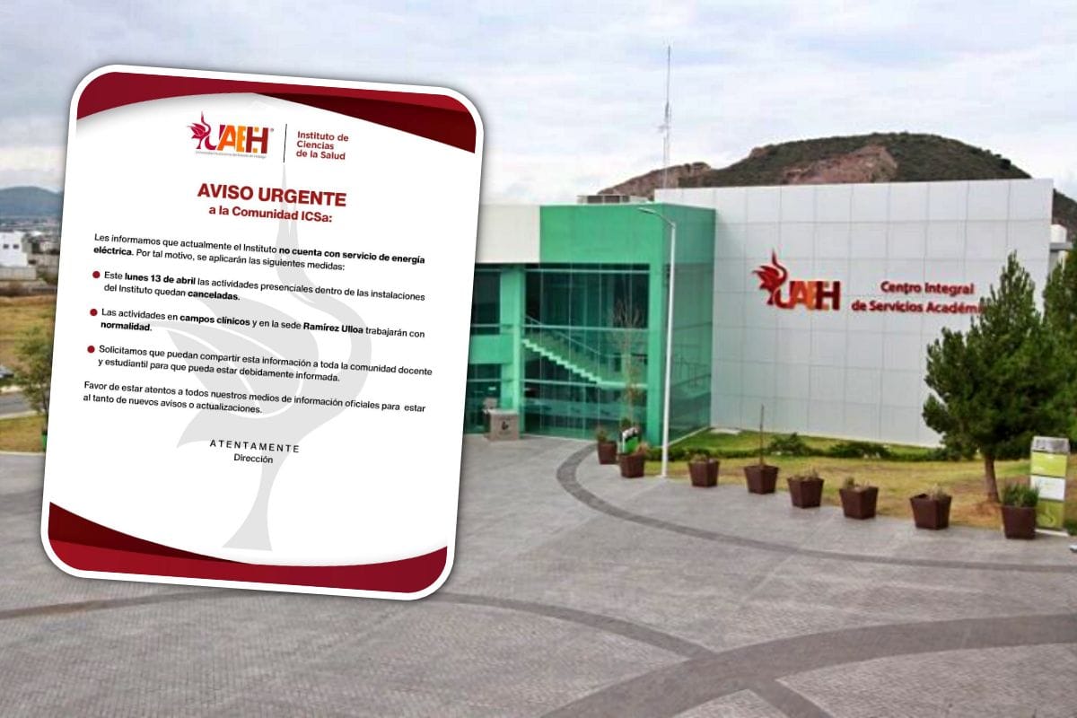 Instituto de la UAEH se queda sin luz y cancelan clases