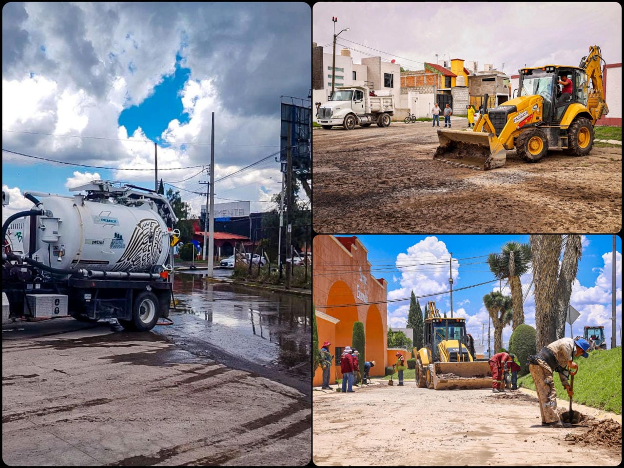 Cuadrillas municipales limpian los bulevares de Pachuca tras intensas lluvias