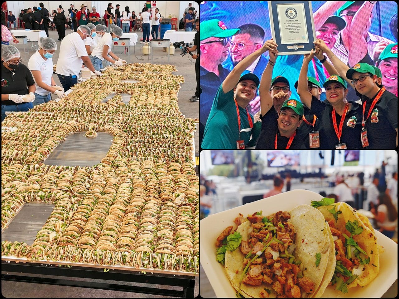Pachuca logra el Récord Guinness de la exposición de tacos más grande del mundo