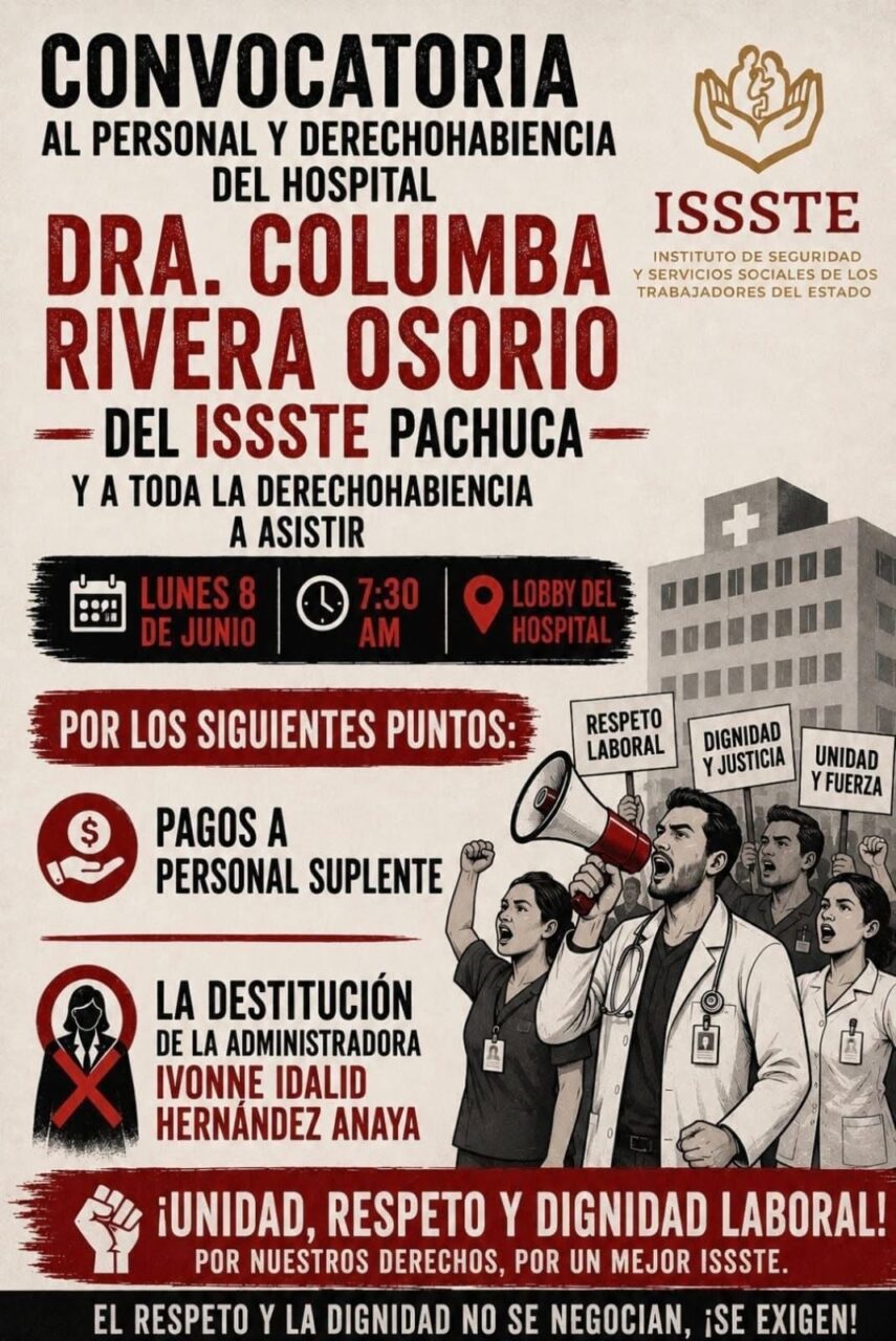 Convocan a nueva manifestación en el ISSSTE para el lunes: buscan destitución de la administradora