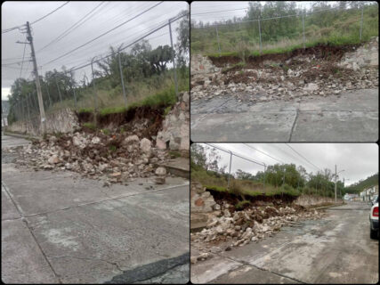 Lluvia provoca colapso de barda en colonia de Pachuca