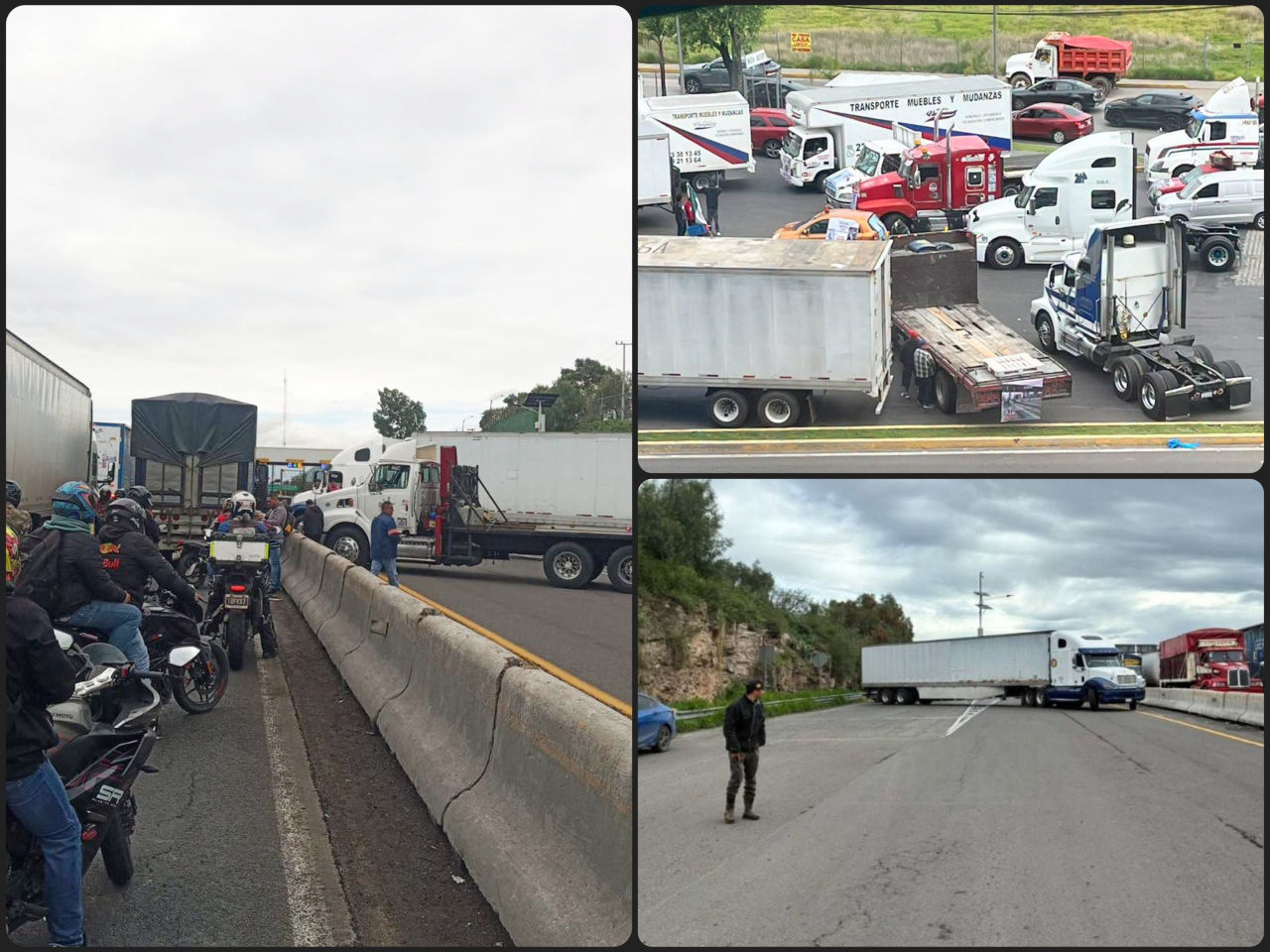 Transportistas de AMOTAC cumplen amenaza y bloquean la autopista México-Pachuca