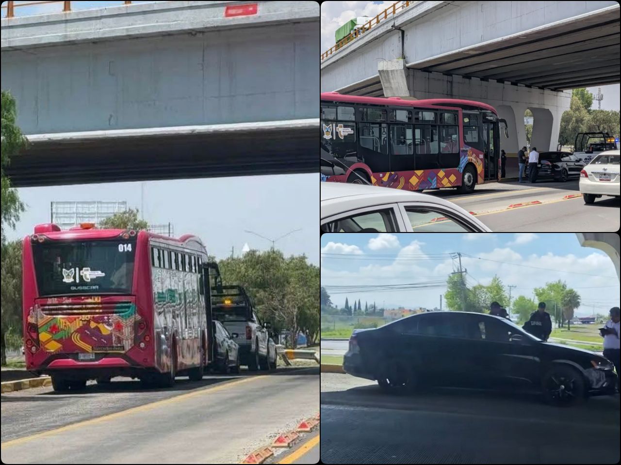 Conductor invade carril confinado y provoca accidente con unidad del Tuzobús