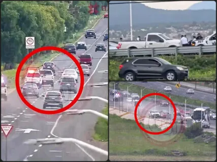 Tras violenta persecución, atrapan a banda de "montachoques" en la entrada de Pachuca (video)