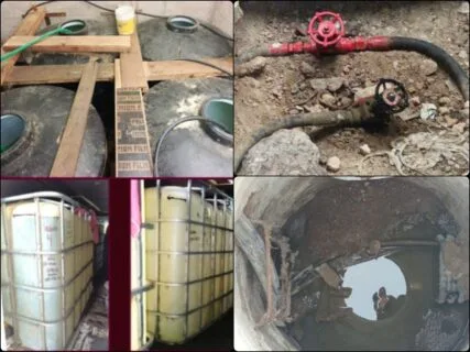 ¡Huachicol peligroso! Descubren en Hidalgo tomas clandestinas de combustible ocultas en el drenaje