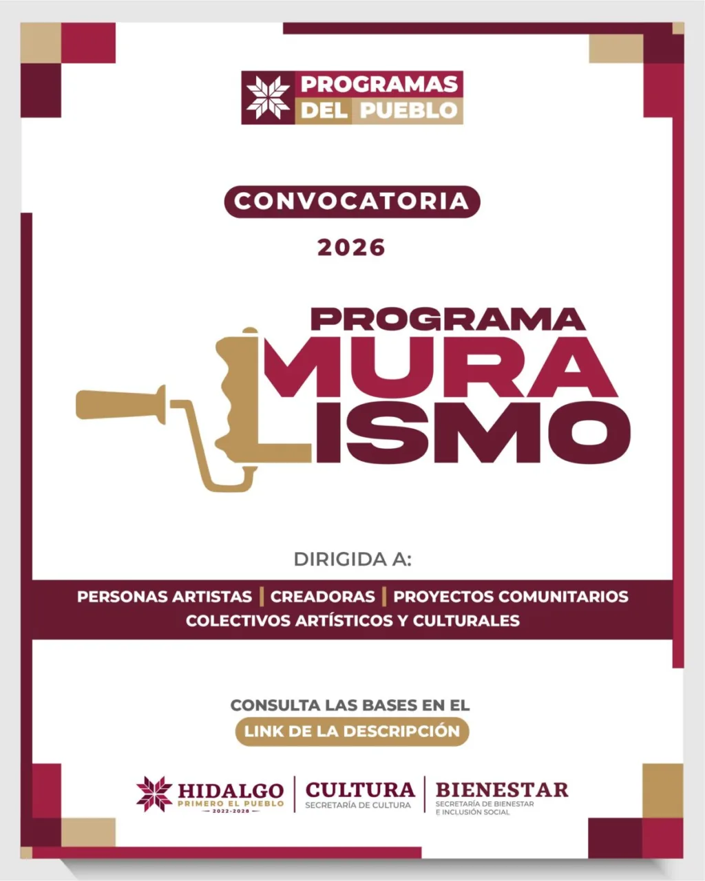 Lanza Programa Muralismo 2026 en Hidalgo con apoyos de $10,000 para recuperar espacios públicos con arte