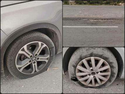 Conductores alertan por enorme bache rompellantas en la carretera Pachuca-Sahagún