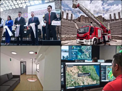 Entregan la nueva estación de bomberos de Pachuca tras convertir el antiguo poliforum Morelos