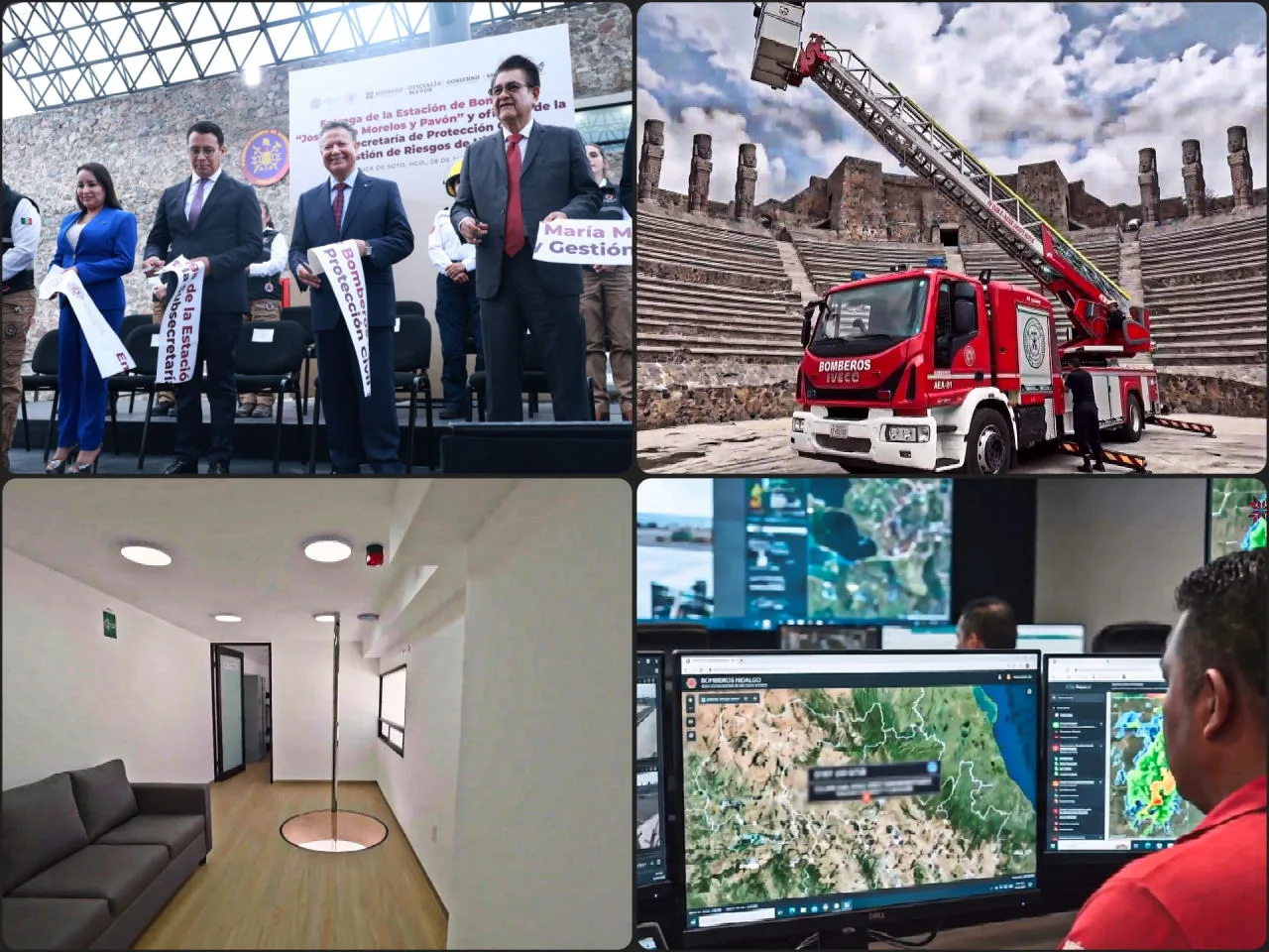 Entregan la nueva estación de bomberos de Pachuca tras convertir el antiguo poliforum Morelos