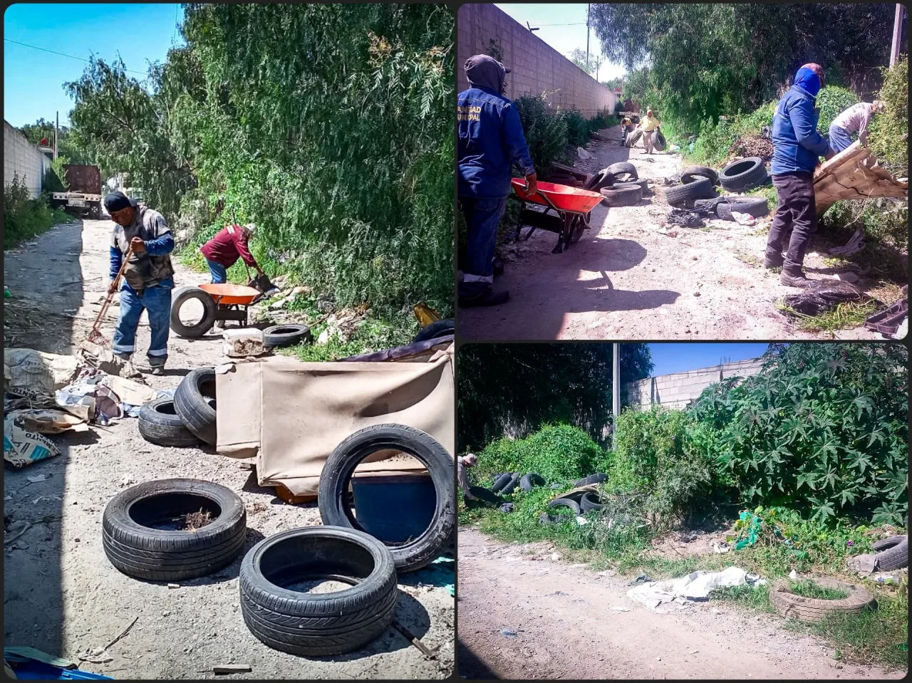 La presidencia retira 120 llantas abandonadas para frenar el dengue en Pachuca