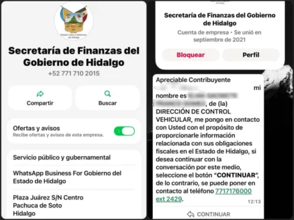 Hacienda estatal confirma envío de avisos por WhatsApp para pago del refrendo vehicular 2026 en Hidalgo