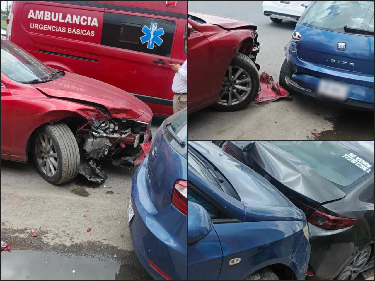 Conductora daña seis autos frente a Gran Patio en Pachuca y se da a la fuga