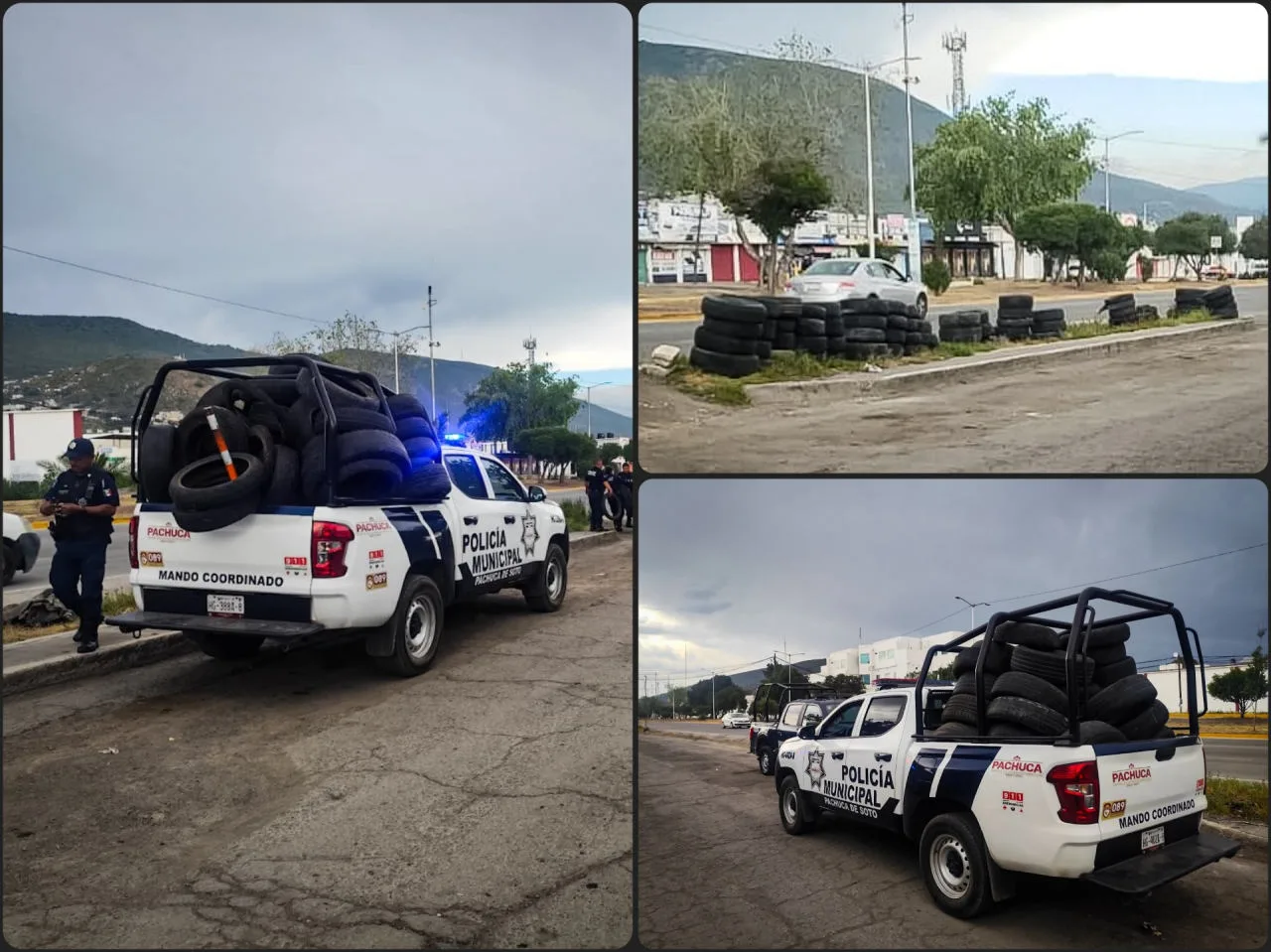 Limpieza de llantas en el bulevar del Minero rescata espacio para los peatones